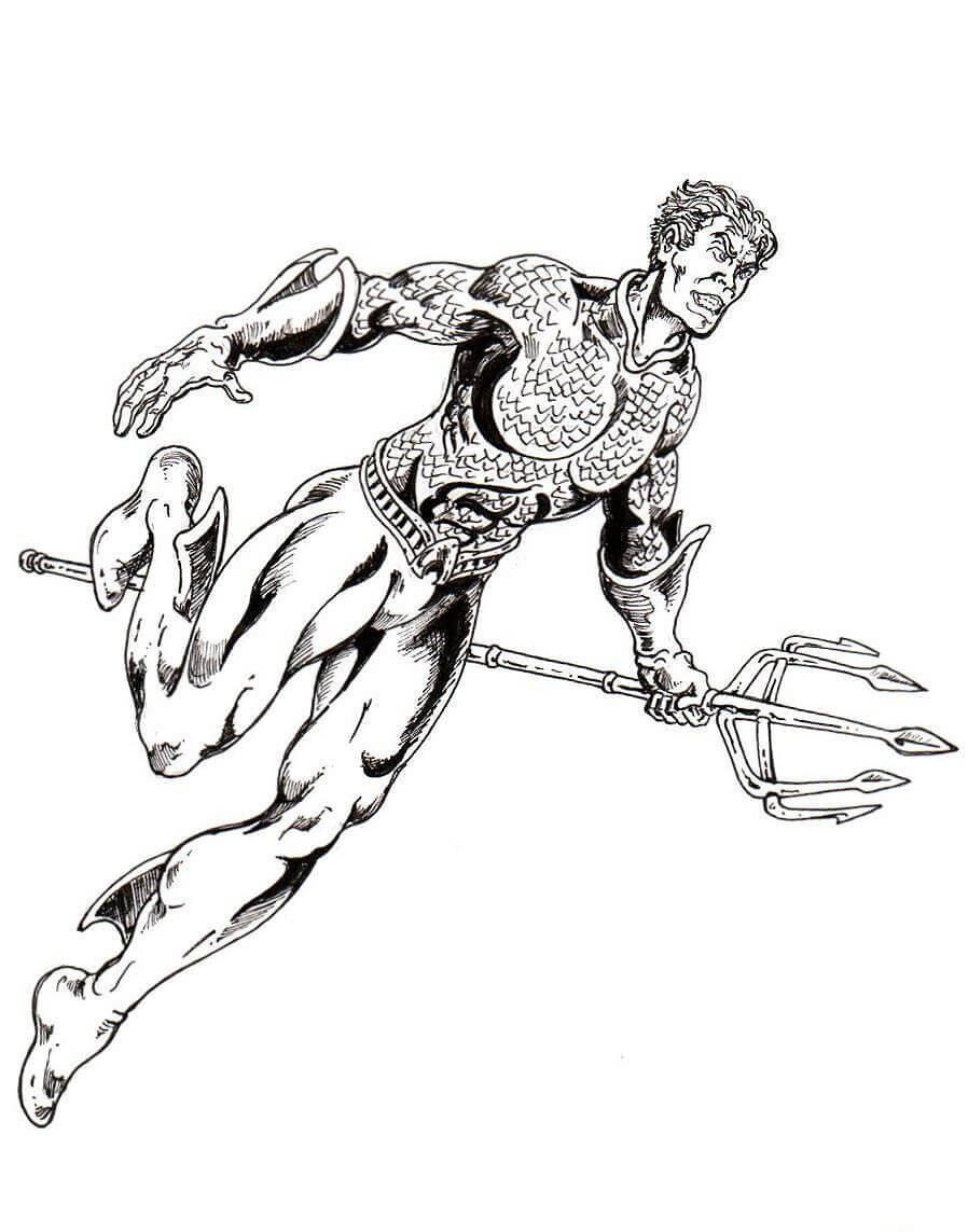 Dibujo de Aquaman Enojado para Colorear