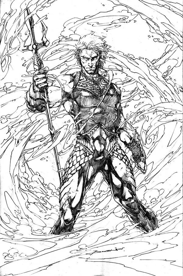 Dibujo de Aquaman Gratis para Colorear