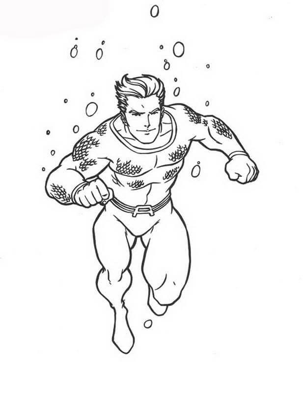 Dibujo de Aquaman Lucha para Colorear