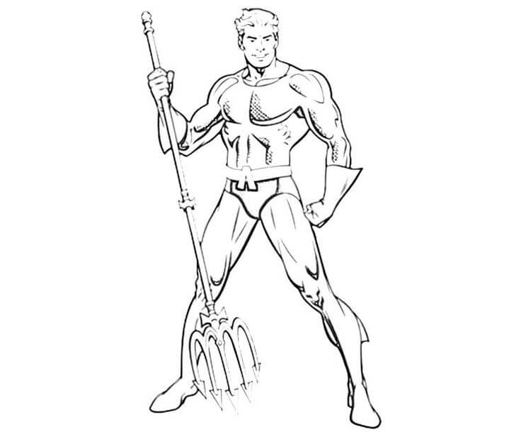 Dibujo de Aquaman Normal para Colorear