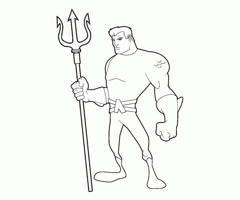 Dibujo de Aquaman de Dibujos Animados para Colorear