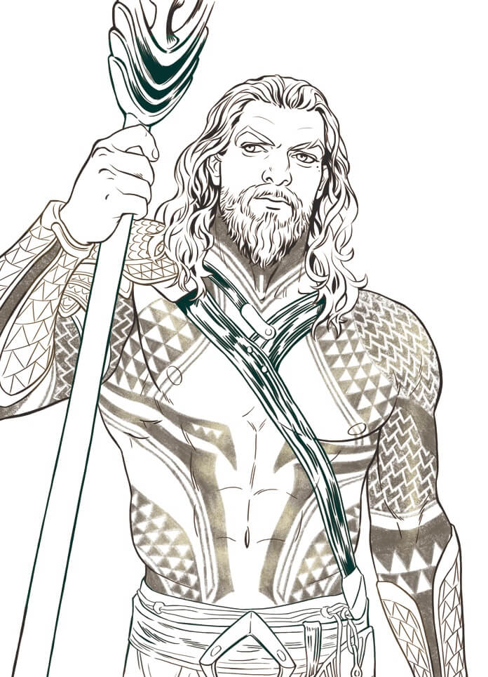 Dibujo de Cara de Aquaman para Colorear