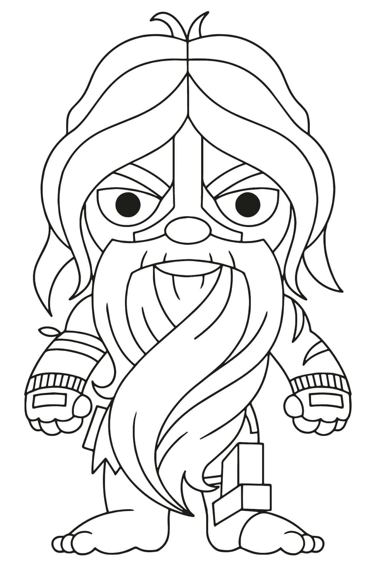 Dibujo de Chibi Viejo Aquaman para Colorear