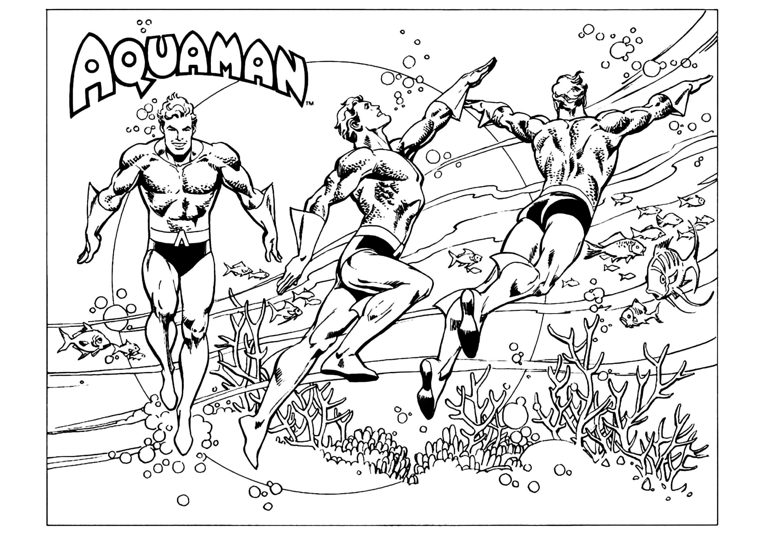 Dibujo de Divertido Aquaman Scaled para Colorear
