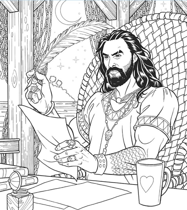 Dibujo de Escritura de Aquaman para Colorear