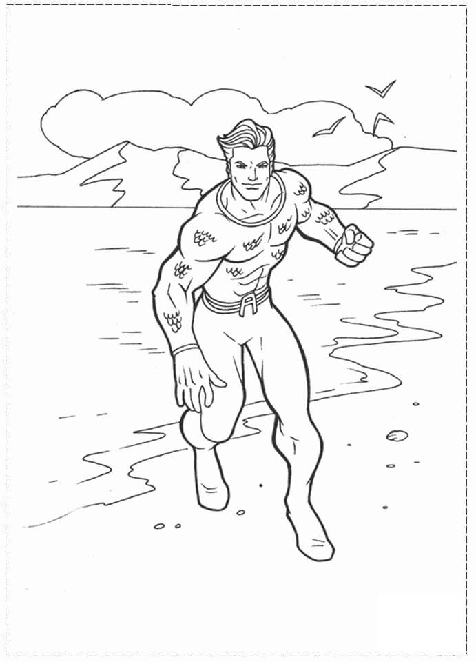 Dibujo de Genial Ataque de Aquaman para Colorear