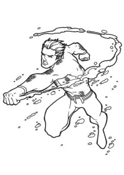 Dibujo de Golpes de Aquaman para Colorear