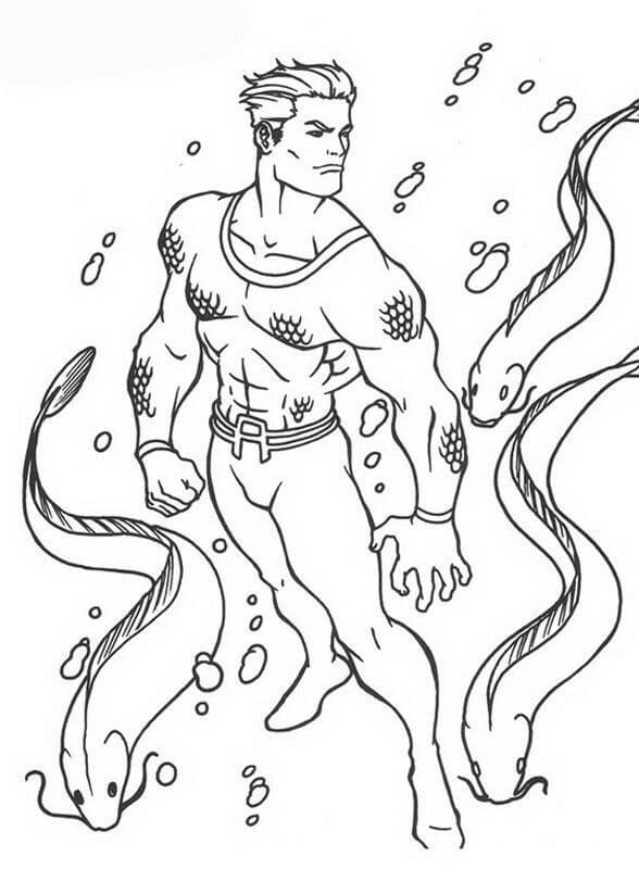 Dibujo de Impresionante Aquaman para Colorear
