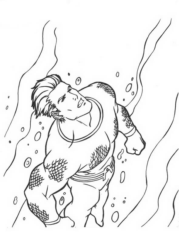 Dibujo de Imprimible Aquaman para Colorear