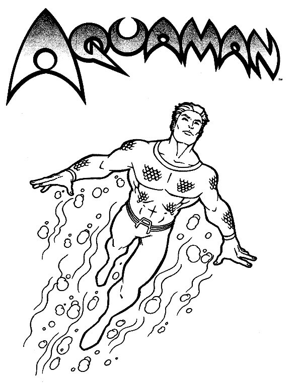 Dibujo de Natacin Aquaman para Colorear