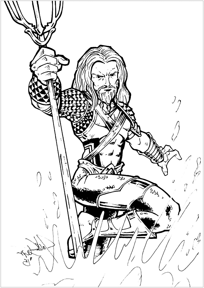 Dibujo de Aquaman en la película para Colorear