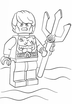 Dibujo de Lego Enojado Aquaman para Colorear