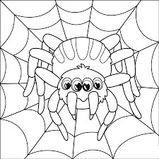 Dibujo de Araña de Cuatro Ojos Lindo para Colorear