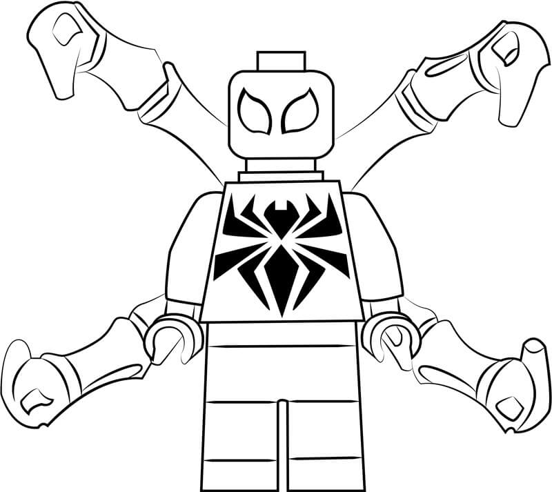 Dibujo de Araña de Hierro Lego para Colorear