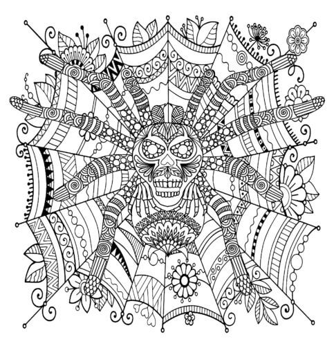 Dibujo de Araña Mandala para Colorear
