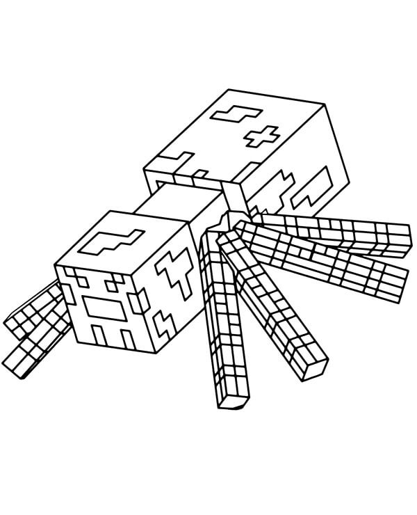 Dibujo de Araña Minecraft para Colorear