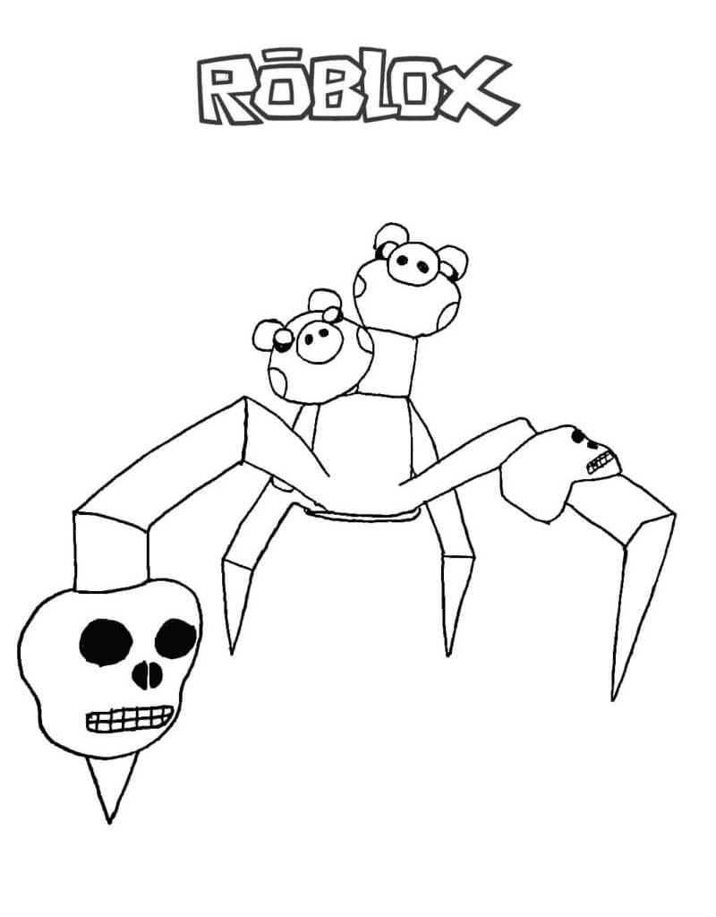 Dibujo de Cerdito araña Roblox para Colorear