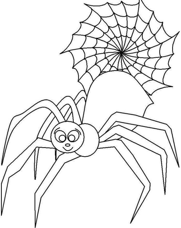 Dibujo de Gran araña Sonriendo para Colorear