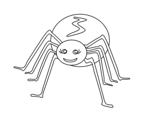 Dibujo de Linda araña Divertida para Colorear