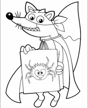 Dibujo de Zorro Swiper Pinto una araña para Colorear