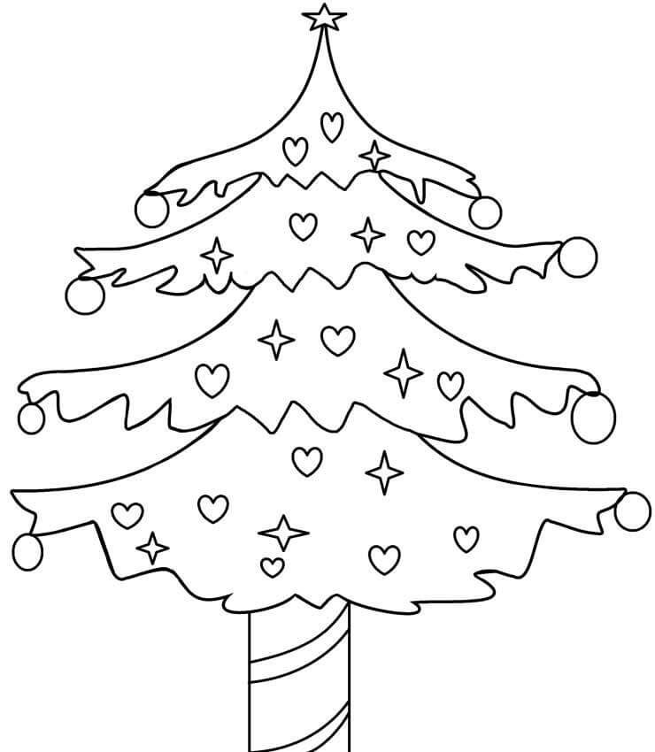Dibujo de Árbol de Navidad imágenes Gratis para Colorear