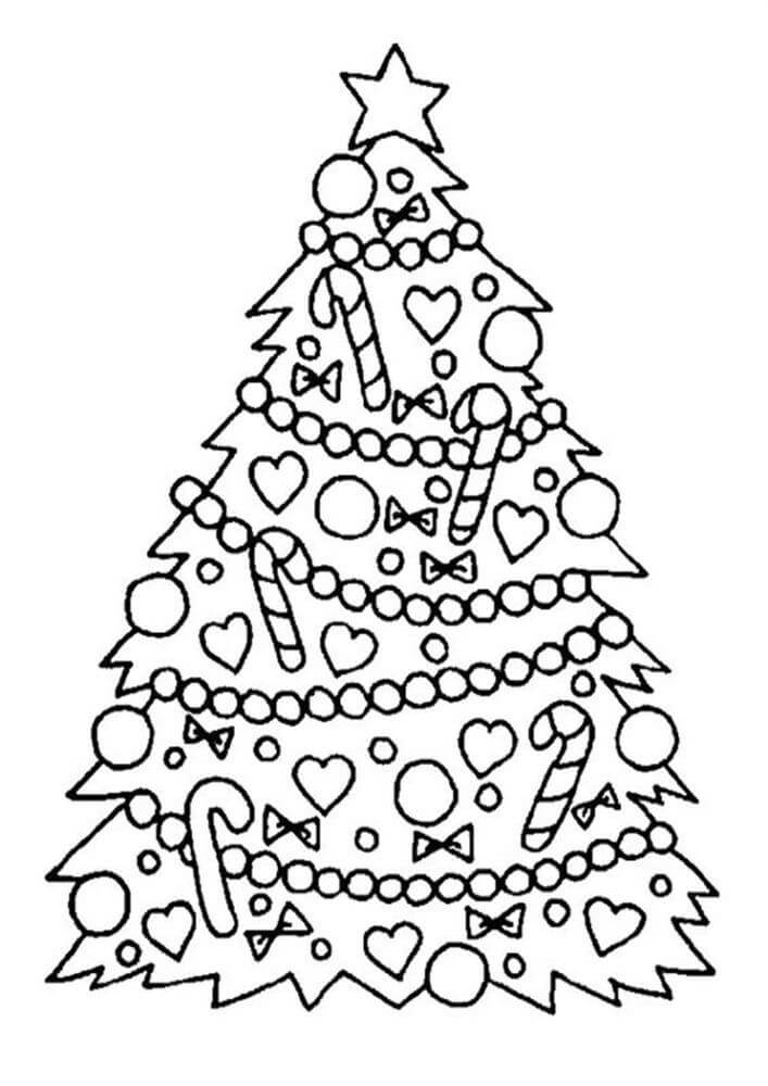 Dibujo de Árbol de Navidad básico para Colorear
