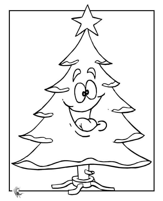 Dibujo de Árbol de Navidad Divertido para Colorear