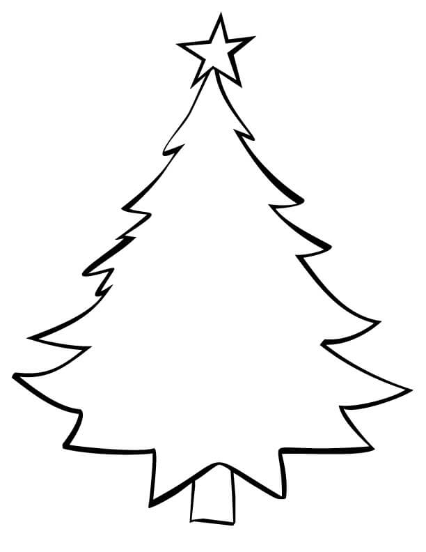 Dibujo de Árbol de Navidad fácil para Colorear