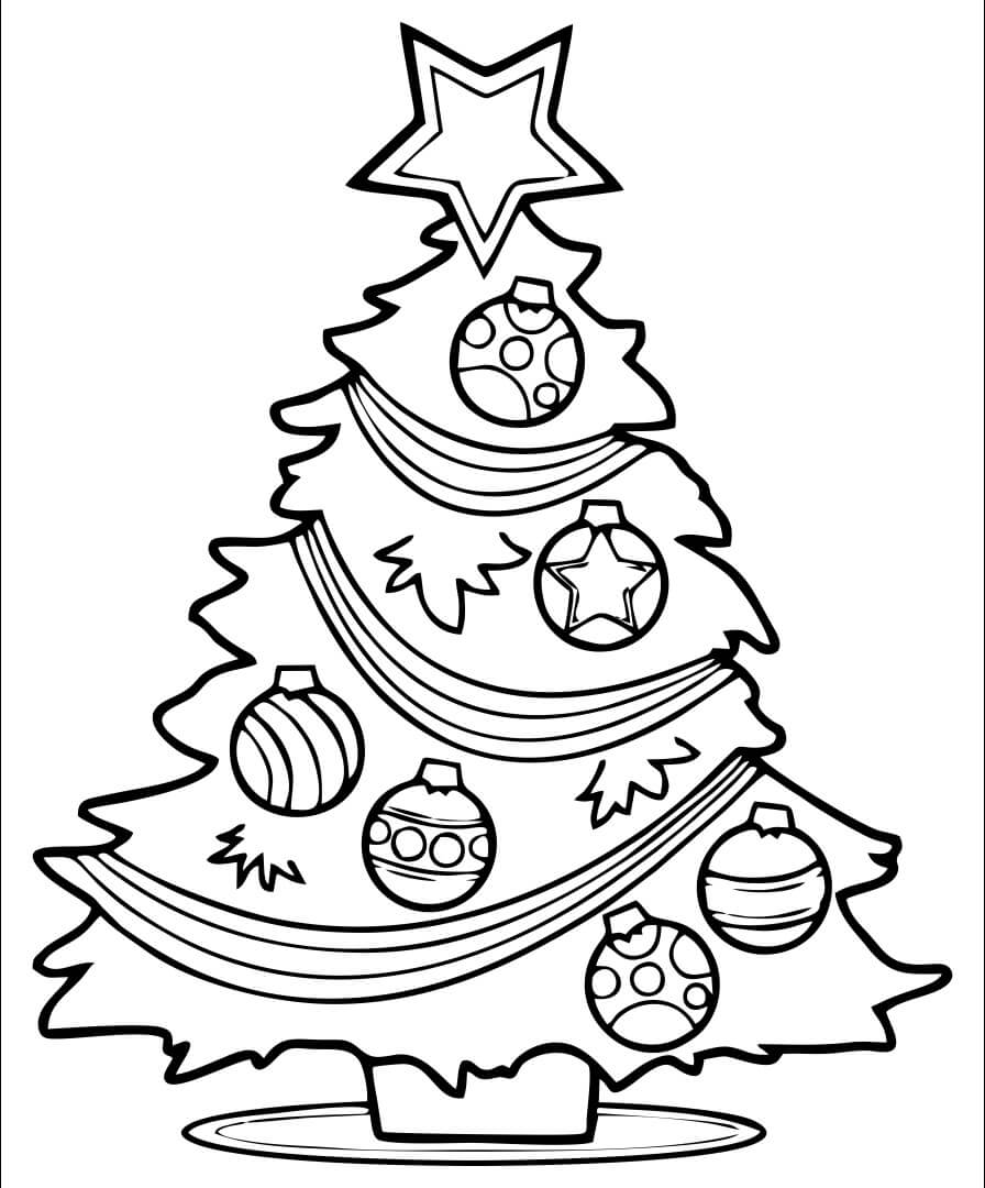 Dibujo de Árbol de Navidad Fotos Gratis para Colorear