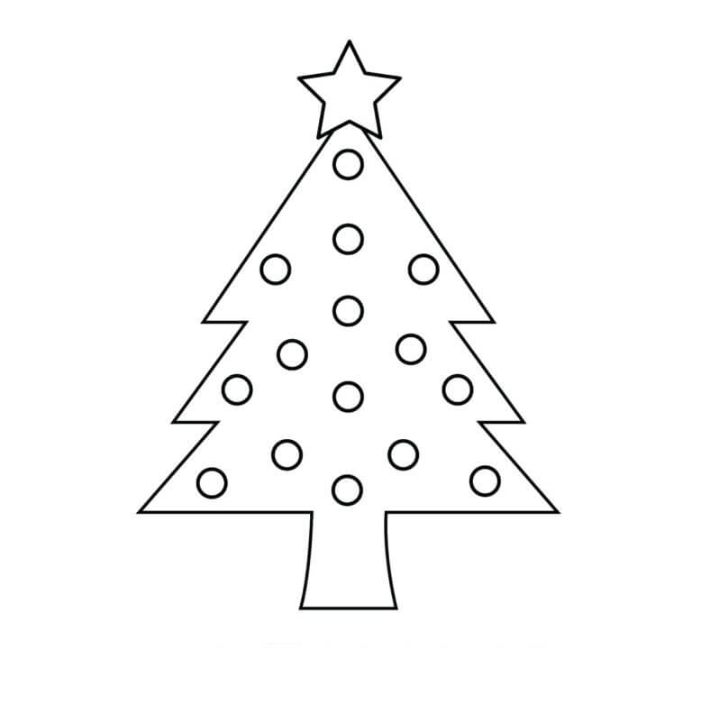 Dibujo de Árbol de Navidad Idea Gratis para Colorear