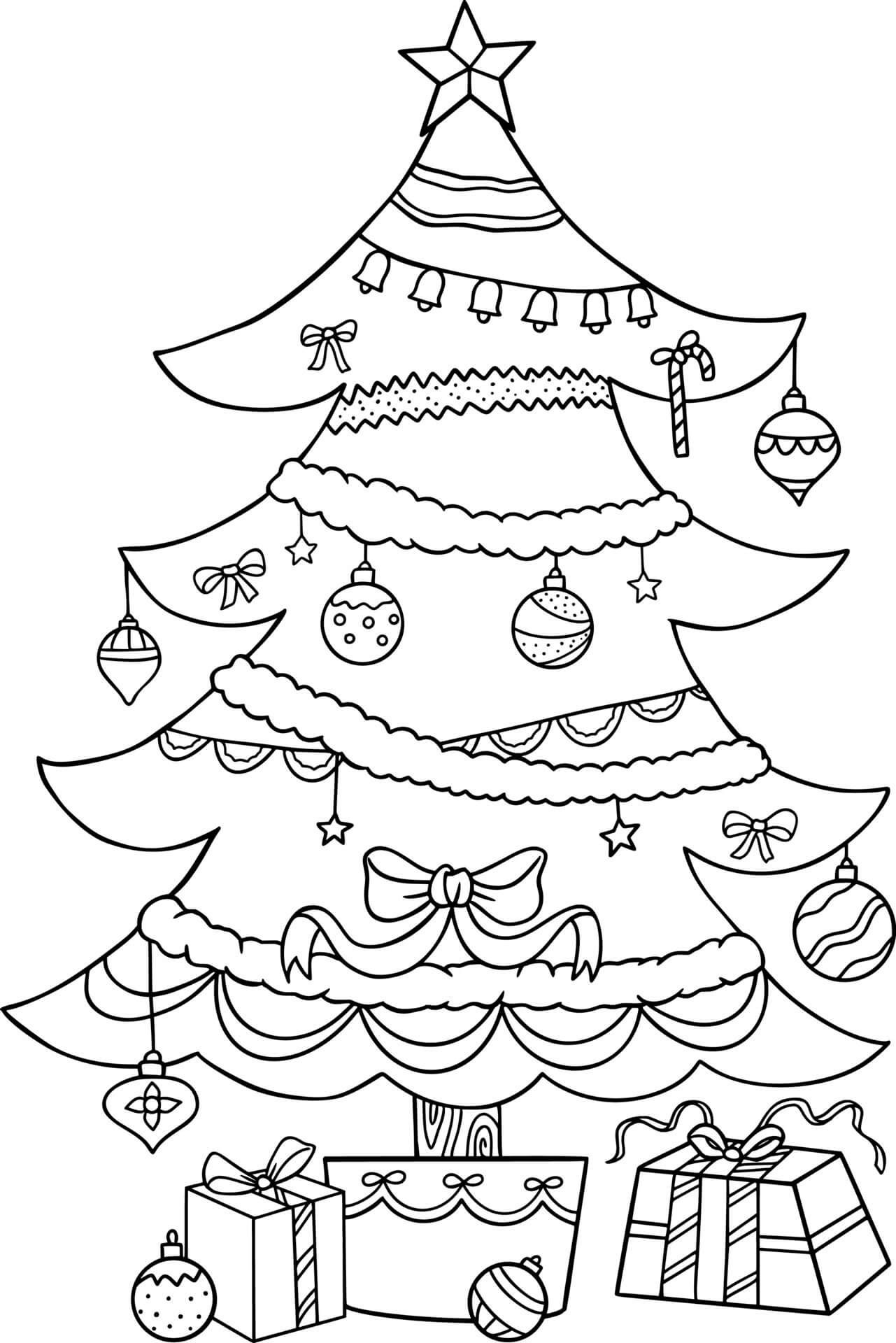 Dibujo de Árbol de Navidad Increible para Colorear