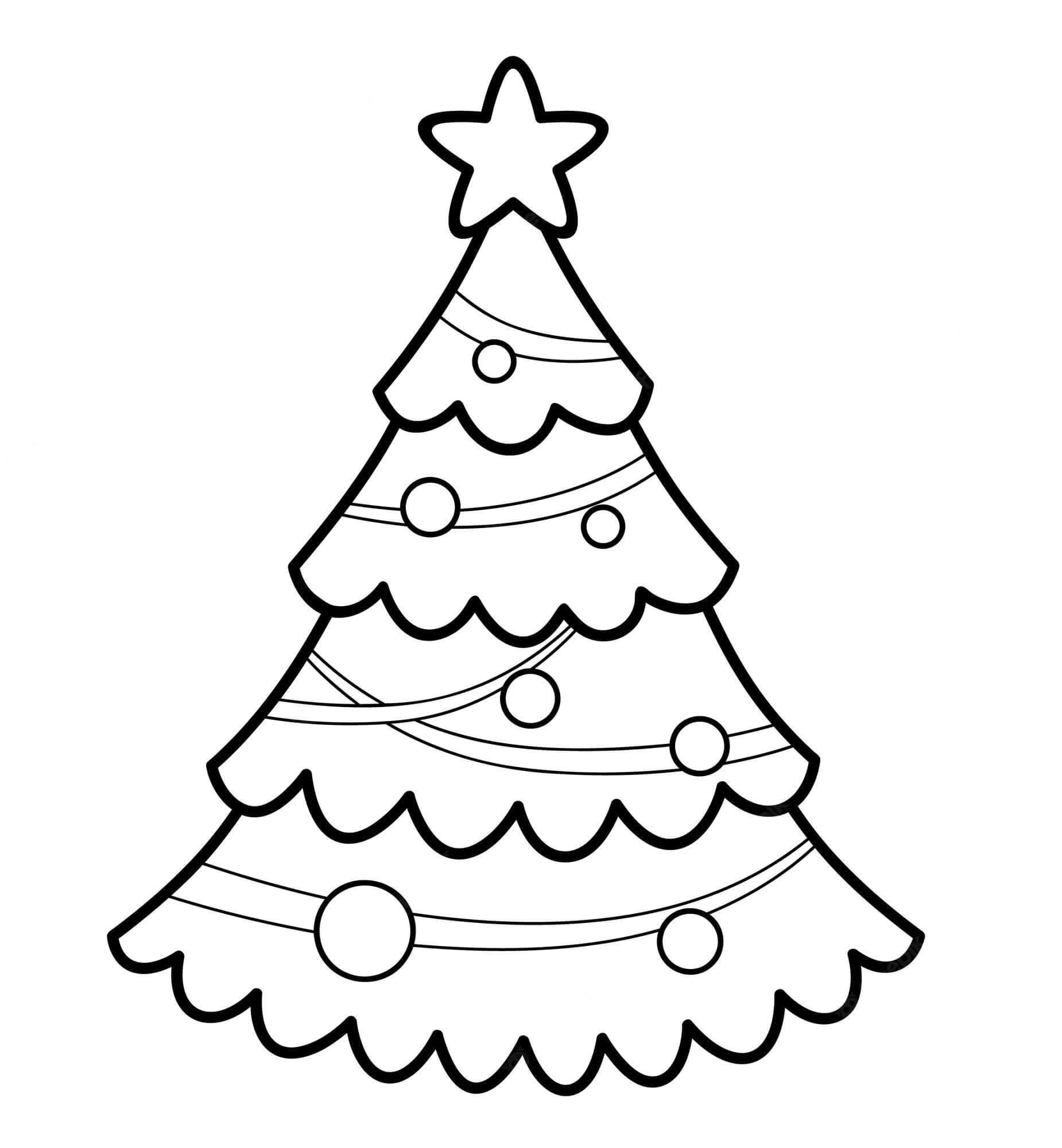 Dibujo de Árbol de Navidad Normal para Colorear
