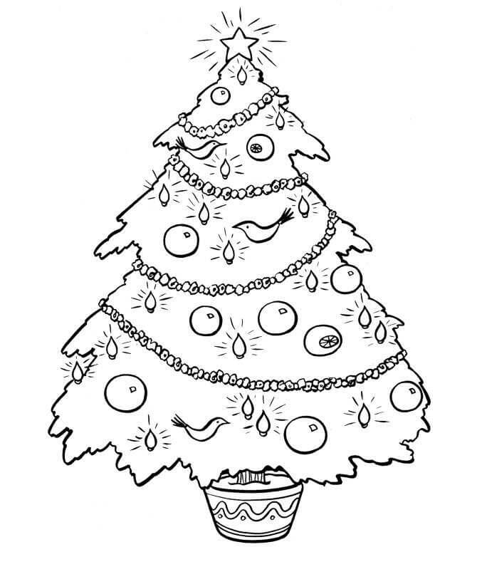 Dibujo de Árbol de Navidad pequeño para Colorear