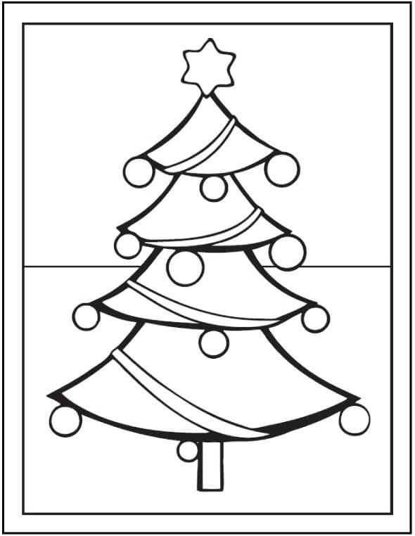 Dibujo de Árbol de Navidad Perfecto para Colorear