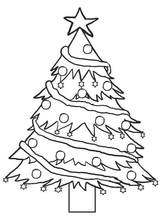 Dibujo de Árbol de Navidad Sencillo para Colorear