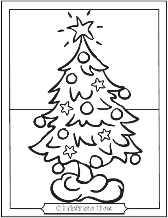 Dibujo de Árbol de Navidad de Dibujo básico para Colorear