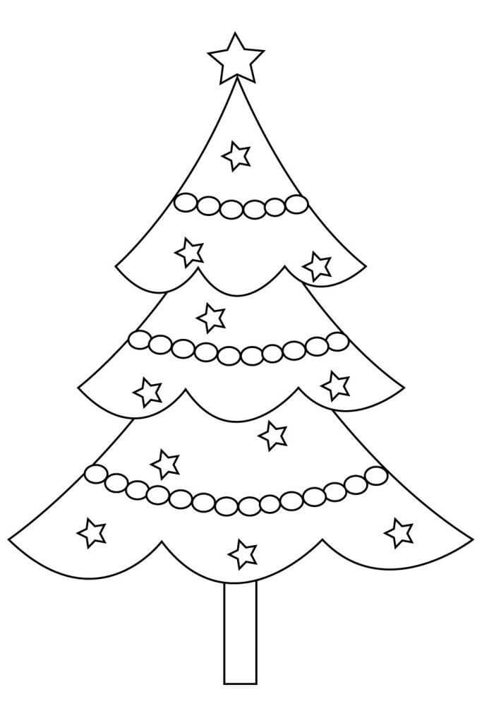 Dibujo de Bonito árbol de Navidad para Colorear