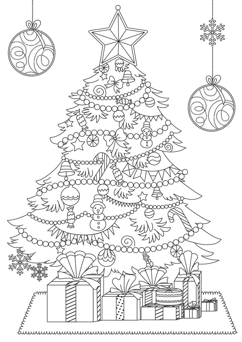 Dibujo de Buen árbol de Navidad para Colorear