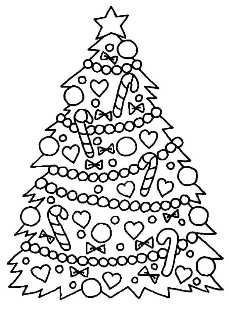 Dibujo de Diseño Libre del árbol de Navidad para Colorear