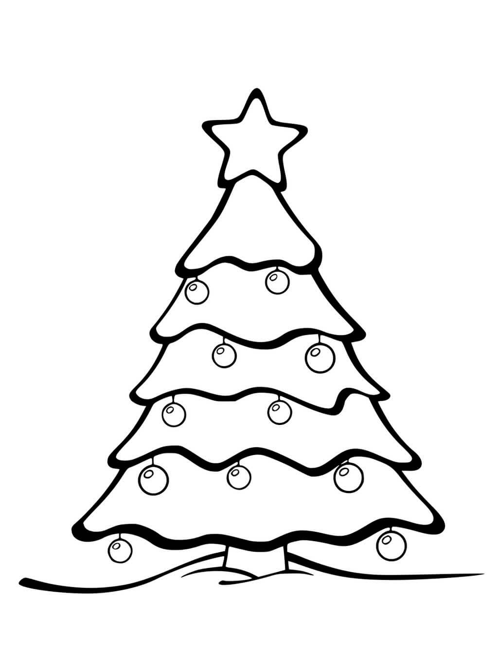 Dibujo de Feliz árbol de Navidad para Colorear