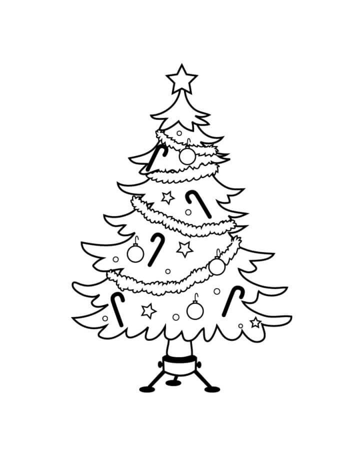 Dibujo de Impresionante árbol de Navidad para Colorear