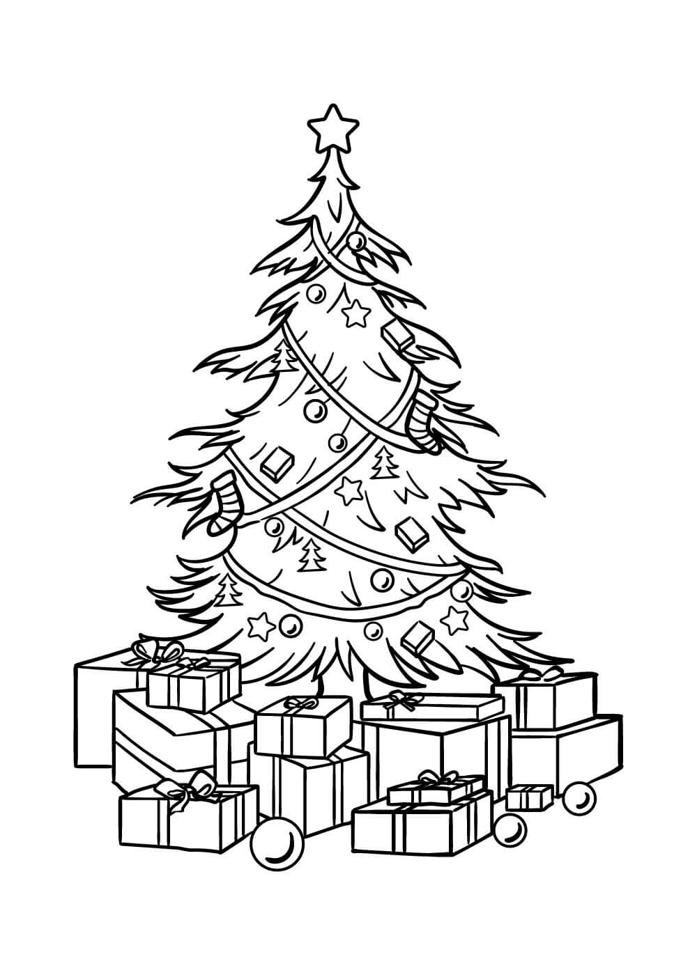 Dibujo de Increible árbol de Navidad para Colorear