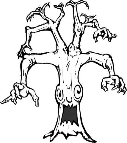 Dibujo de Árbol Malo para Colorear