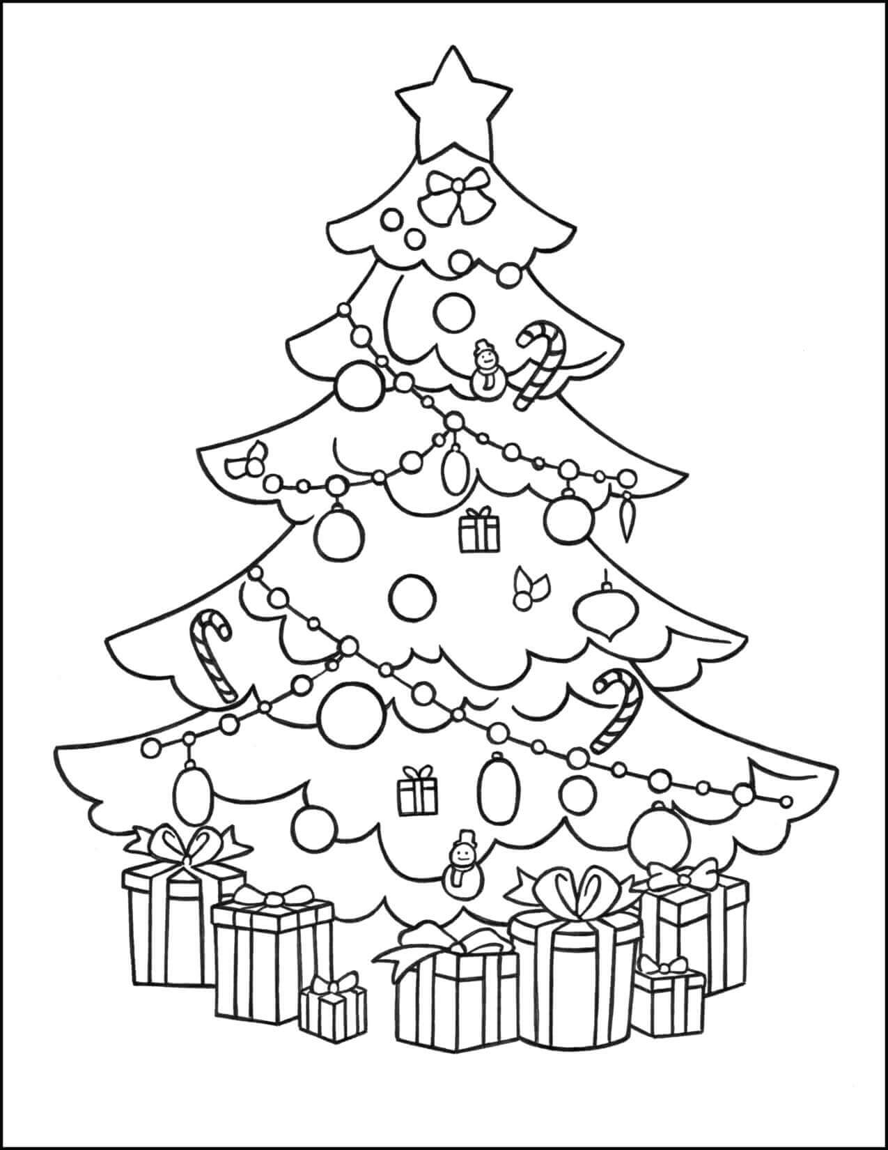 Dibujo de Gran árbol de Navidad para Colorear