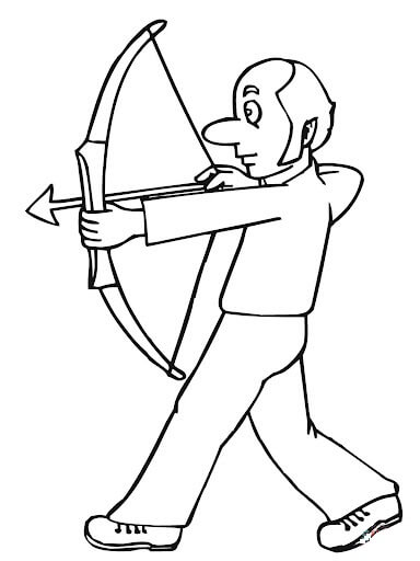 Dibujo de Arquero Divertido para Colorear
