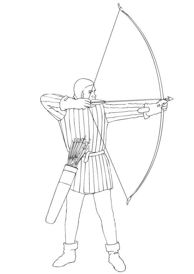 Dibujo de Arquero Impresionante para Colorear