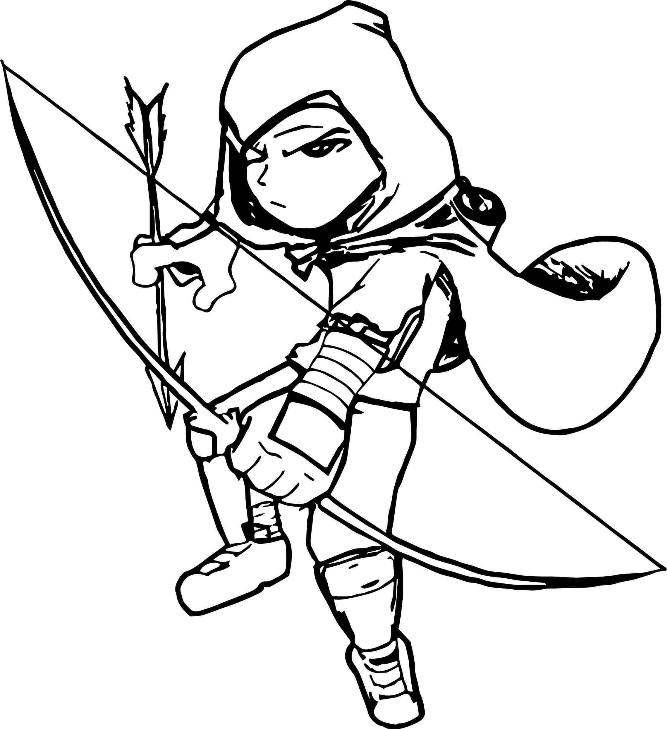 Dibujo de Buen Tiro con Arco para Colorear