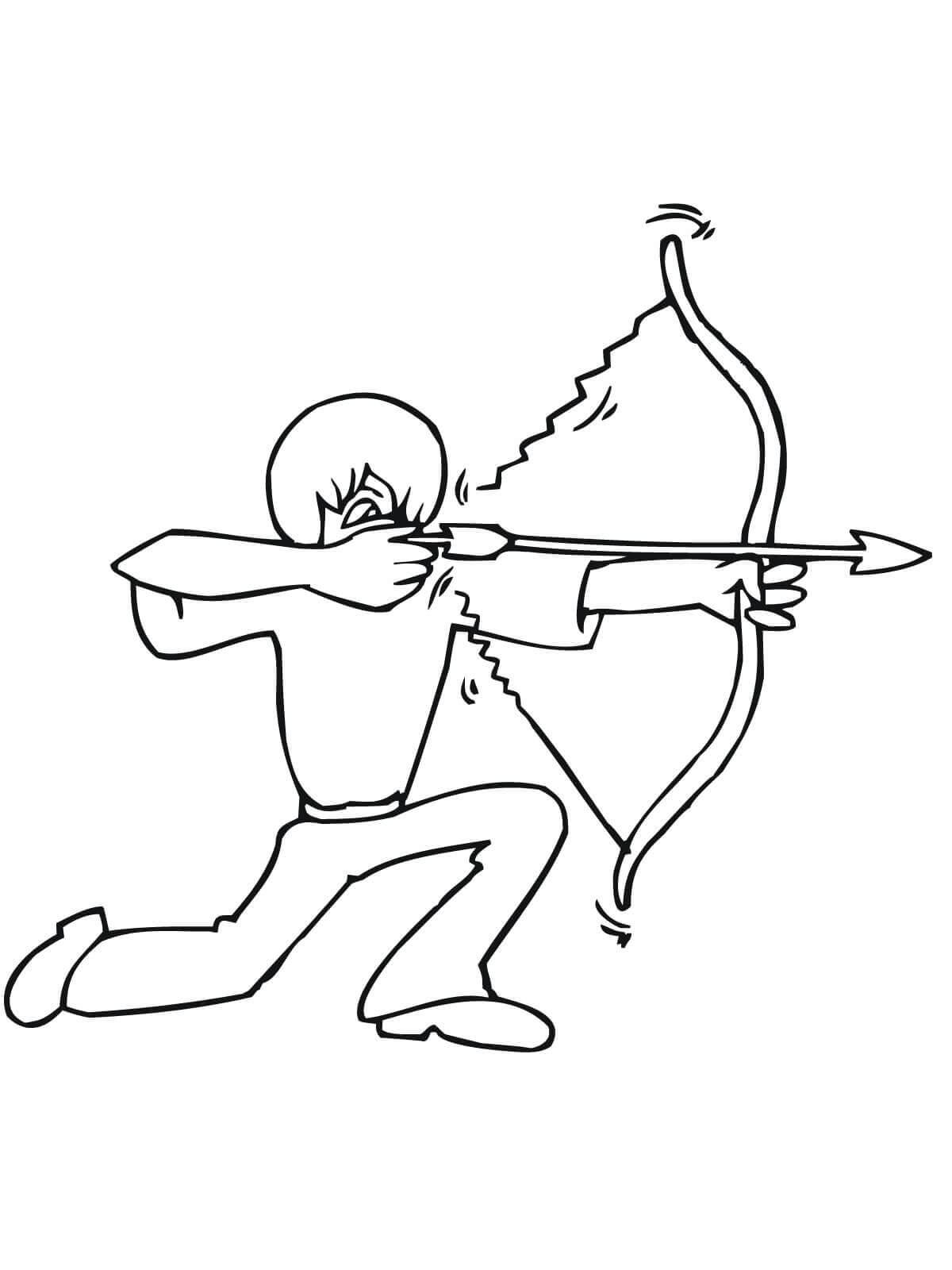 Dibujo de Tiro con Arco Agradable para Colorear