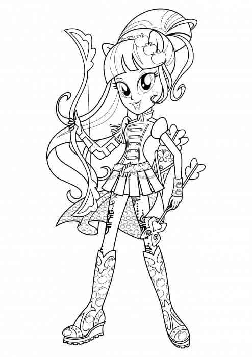 Dibujo de Tiro con Arco Applejack para Colorear