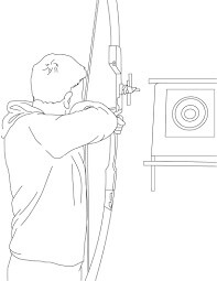 Dibujo de Tiro con Arco Bsico para Colorear